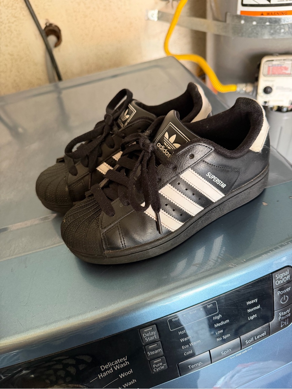 adidas Kids Black and White Superstar Sneakers